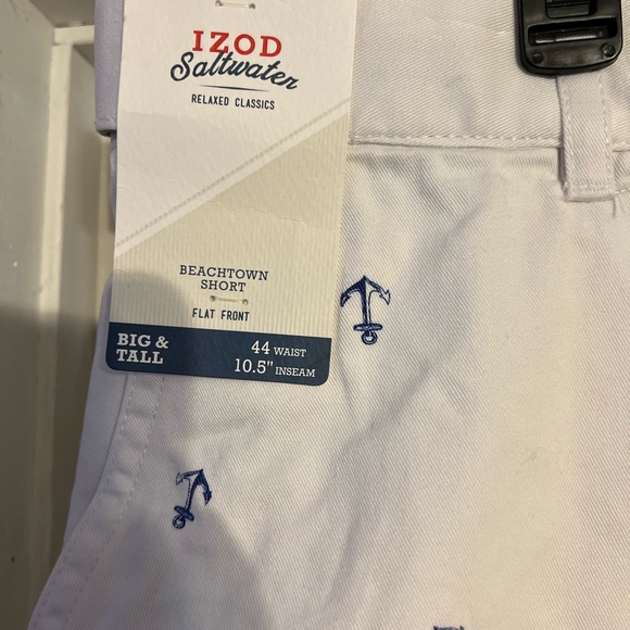 NWT IZOD White Men’s Big & Tall Shorts with Blue Anchor Print Size 44. - Picture 2 of 7